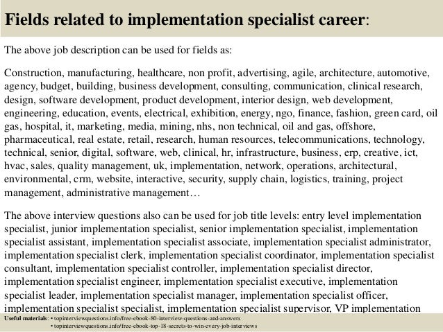top 10 implementation specialist interview questions and healthcare interview questions and answers