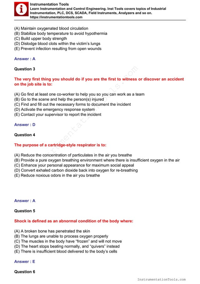Top 10 industrial safety Questions