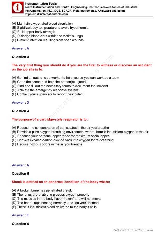 Top 10 industrial safety Questions