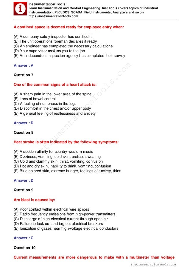 Top 10 industrial safety Questions