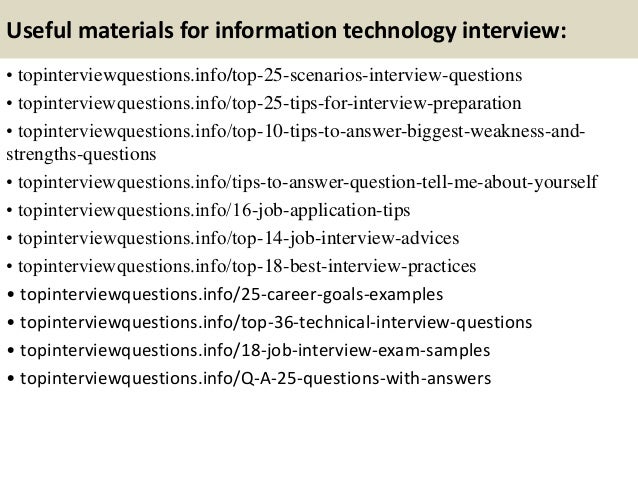 information technology interview questions to ask