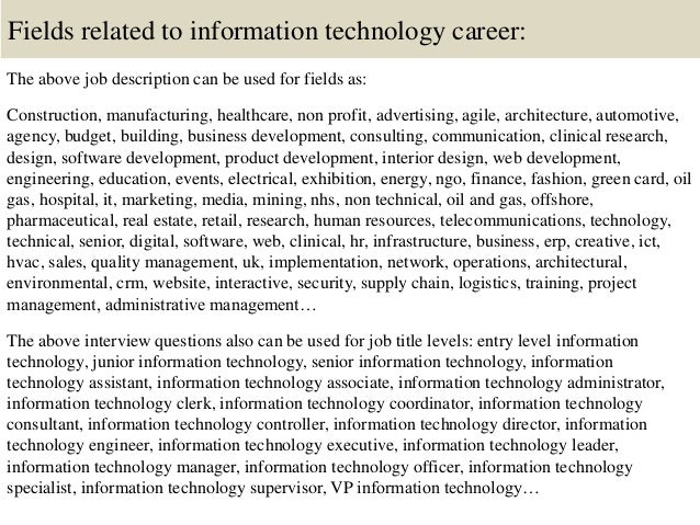 information technology interview questions to ask
