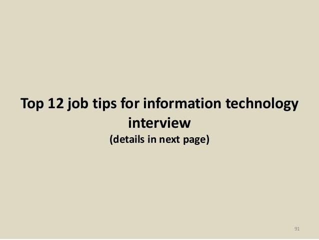 information technology interview questions