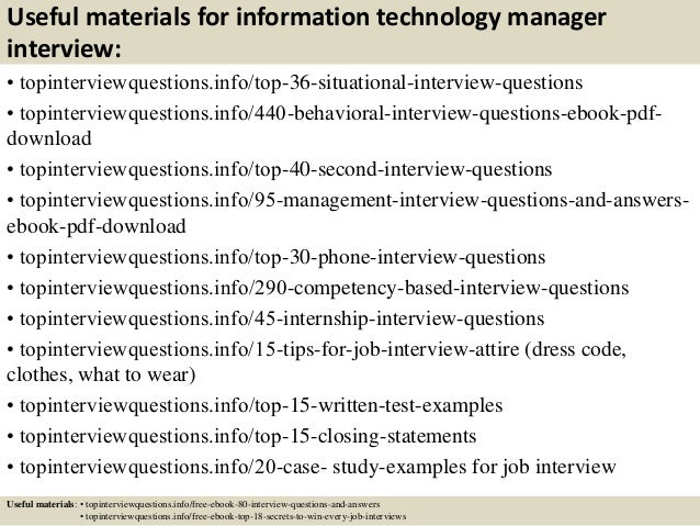technology manager interview questions