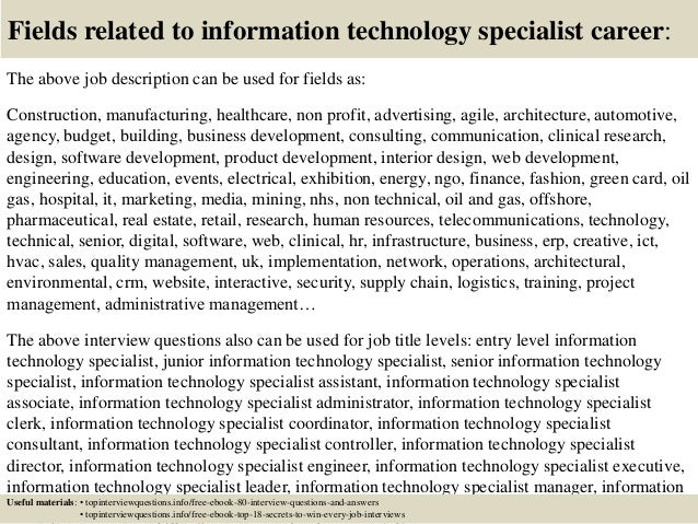information technology specialist resumes