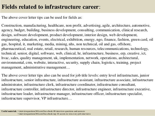top 10 infrastructure cover letter tips