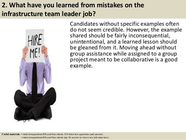 Top 10 infrastructure team leader interview questions and