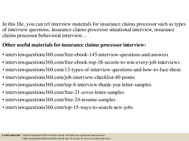 Cover letter insurance claims processor