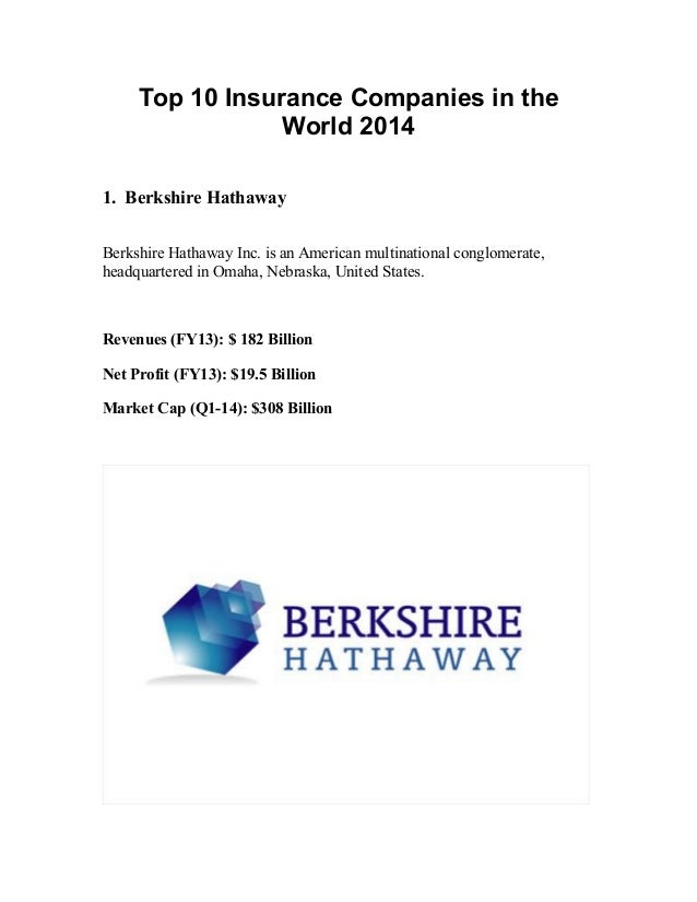Top 10 Insurance Companies in the World 2014