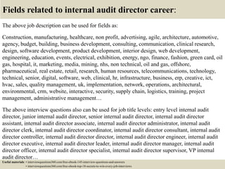 Top 10 internal audit director interview questions and answers | PPTX