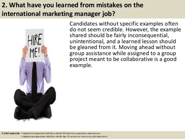 3 2 what have you learned from mistakes on the international marketing manager job - International Marketing Director Job Description 3 2 what have you learned from mistakes on the international marketing manager job - International Marketing Director Job Description
