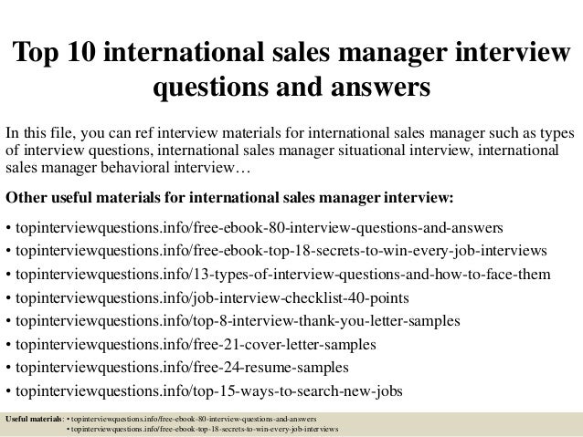 top 10 international sales manager interview questions and answers sales management interview questions