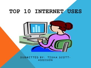 TOP 10 INTERNET USES  Submitted By:  Tisha Scott-Addison 