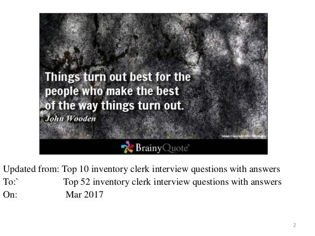 Top 52 inventory clerk interview questions and answers pdf