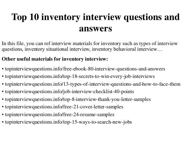 Top 10 inventory interview questions and answers