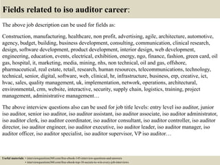 Top 10 iso auditor interview questions and answers | PPTX