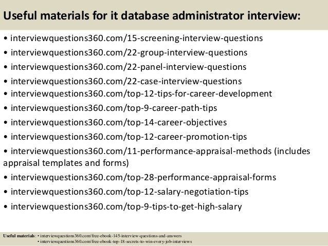 database administrator interview questions