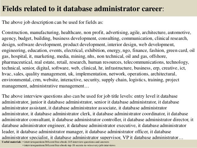 database administrator interview questions