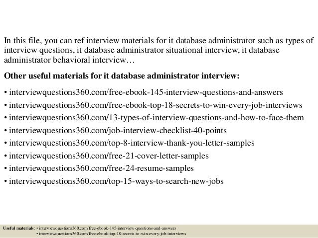 database administrator interview questions