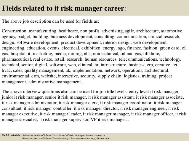 risk management interview questions