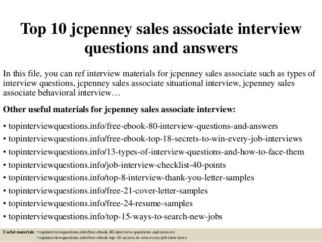 Top 10 jcpenney sales associate 