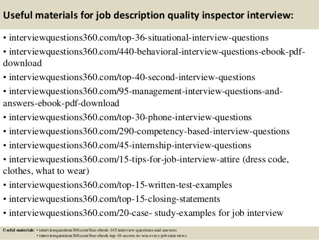 inspector job description