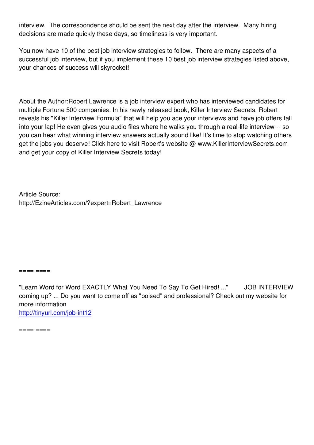 Thank You Note For Job Interview Template