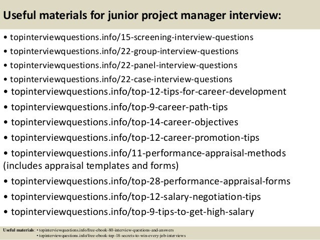 project manager interview questions and answers top 10 junior project manager interview questions