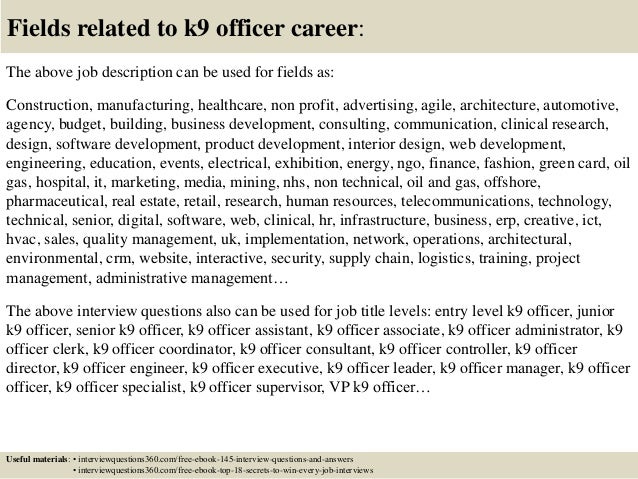 top 10 k9 officer interview questions and answers cover letter for dog handler no experience