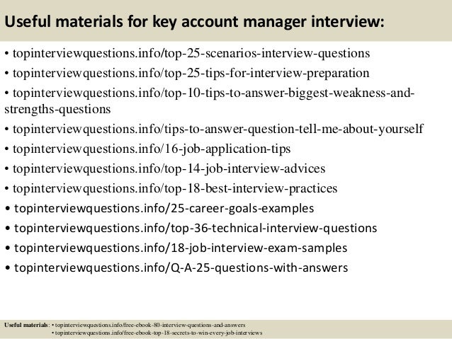 key account manager interview questions and answers