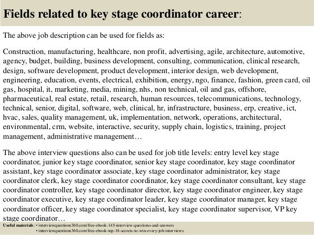 Top 10 key stage coordinator interview questions and answers