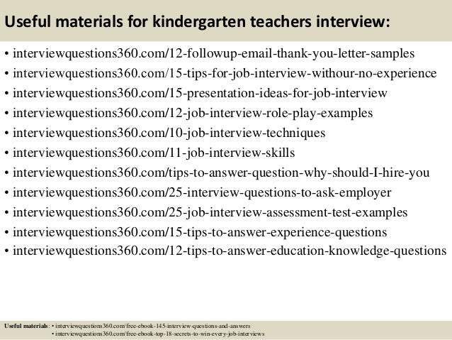 kindergarten interview questions and answers
