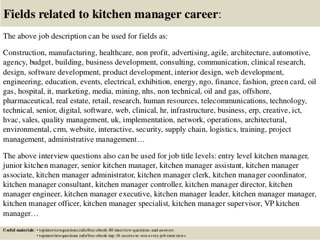 Top 10 kitchen manager interview questions and answers