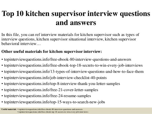 supervisor interview questions answers