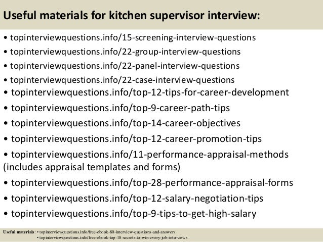 Top 10 Kitchen Supervisor Interview Questions And Answers