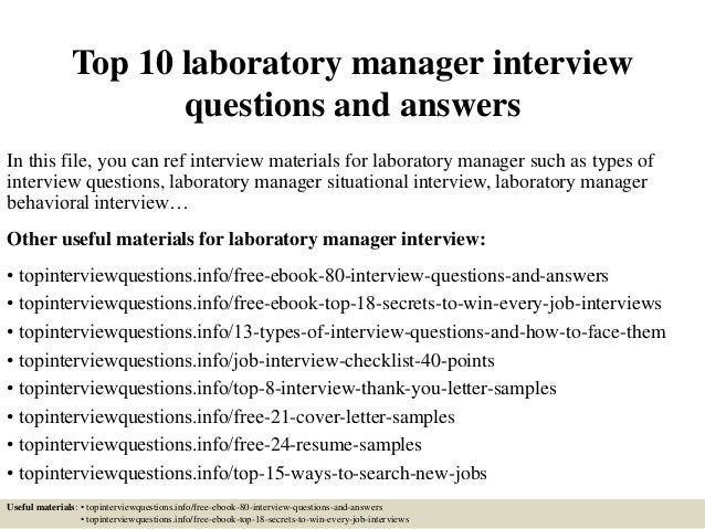 laboratory manager resumes