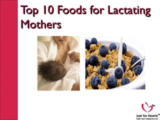 Top 10 Foods for LactatingTop 10 Foods for Lactating
MothersMothers
 