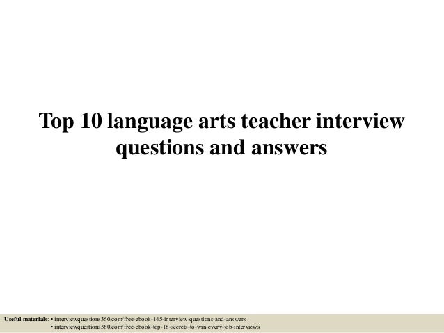 answers to teacher interview questions