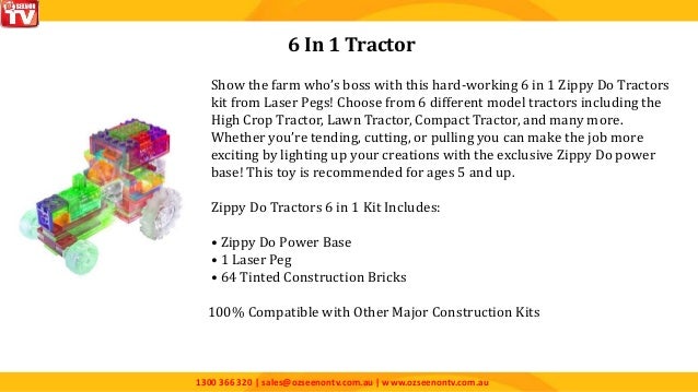 laser pegs 6 in 1 tractor