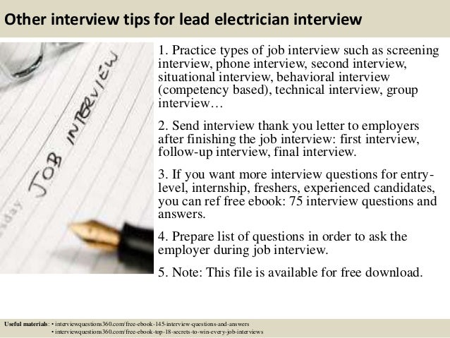 electrician job interview tips for teens