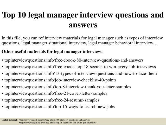 top 10 legal manager interview questions and answers situational interview questions for managers