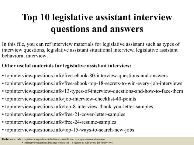 legislative research interview questions