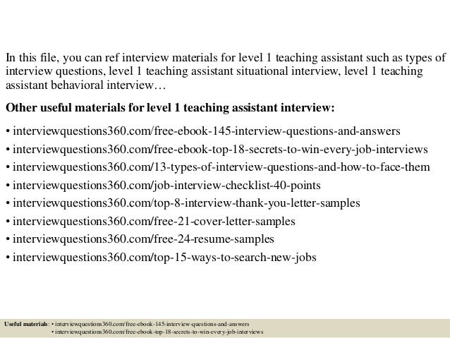 teaching assistant interview questions and answers
