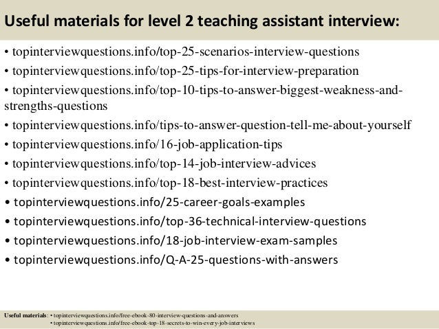 Top 10 level 2 teaching assistant interview questions and answers