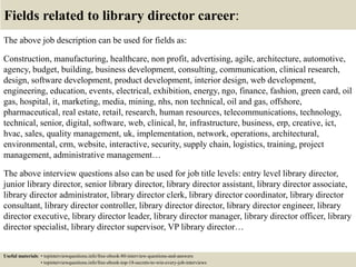 Top 10 library director interview questions and answers | PPTX