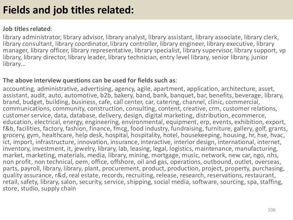 80 library interview questions with answers