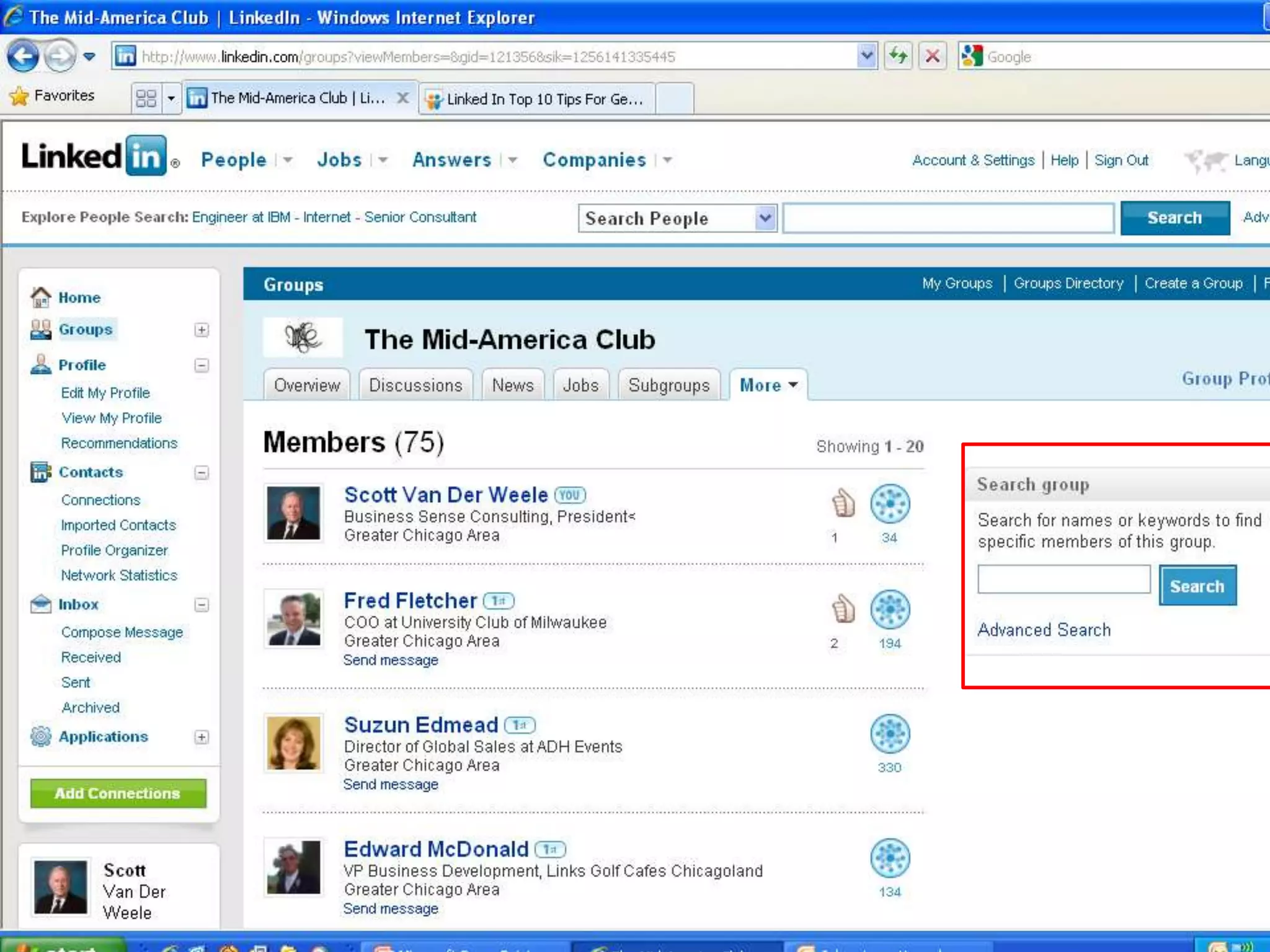   Recommendations your receive are listed under “Recommendations  For” at the bottom of the “Experience” section