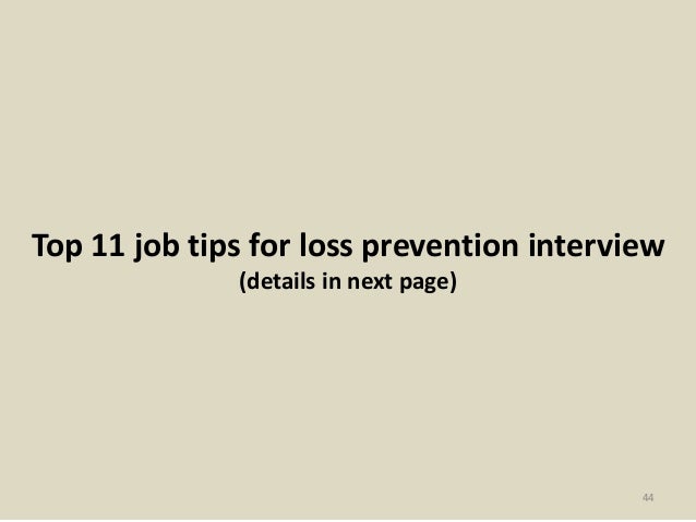 loss prevention interview questions