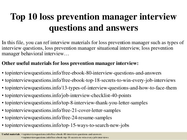 loss prevention resume samples