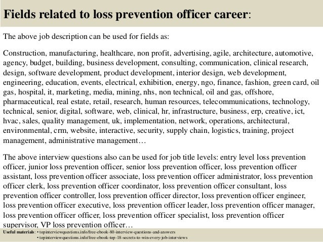 loss prevention job description